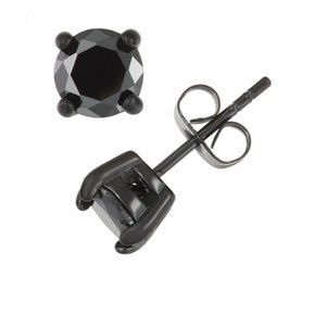 5MM Sterling Silver Black Earrings Studs for Men Women Everyday Earrings Jewelry